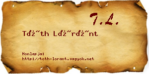Tóth Lóránt névjegykártya