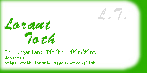 lorant toth business card