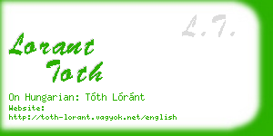 lorant toth business card